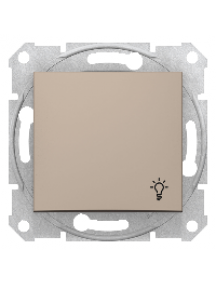 Sedna SDN0900168 - Sedna - 1pole pushbutton - 10A light symbol, without frame titanium , Schneider Electric