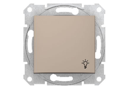 Sedna SDN0900168 - Sedna - 1pole pushbutton - 10A light symbol, without frame titanium , Schneider Electric