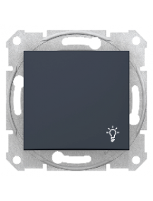 Sedna SDN0900170 - Sedna - 1pole pushbutton - 10A light symbol, without frame graphite , Schneider Electric