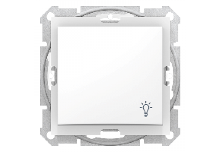 Sedna SDN0900321 - Sedna - 1pole pushbutton - 10A light symbol, IP44 without frame white , Schneider Electric