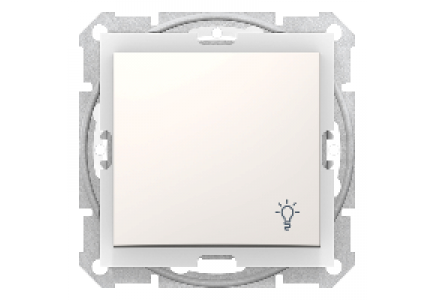 Sedna SDN0900323 - Sedna - 1pole pushbutton - 10A light symbol, IP44 without frame cream , Schneider Electric
