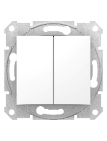 Sedna SDN1100121 - Sedna - double 1pole pushbutton - 10A without frame white , Schneider Electric