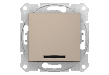 Sedna SDN1400168 - Sedna - 1pole switch - 10AX locator light, without frame titanium , Schneider Electric