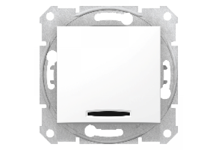 Sedna SDN1600121 - Sedna - 1pole pushbutton - 10A locator light, without frame white , Schneider Electric