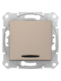 Sedna SDN1600168 - Sedna - 1pole pushbutton - 10A locator light, without frame titanium , Schneider Electric