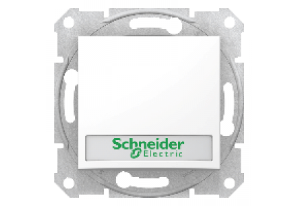 Sedna SDN1600321 - Sedna - 1pole pushbutton - 10A label, locator light, without frame white , Schneider Electric