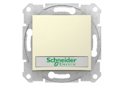 Sedna SDN1600347 - Sedna - 1pole pushbutton - 10A label, locator light, without frame beige , Schneider Electric