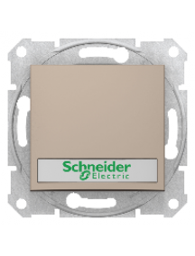 Sedna SDN1600368 - Sedna - 1pole pushbutton - 10A label, locator light, without frame titanium , Schneider Electric