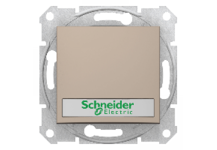 Sedna SDN1600368 - Sedna - 1pole pushbutton - 10A label, locator light, without frame titanium , Schneider Electric