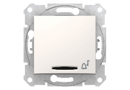 Sedna SDN1700123 - Sedna - 1pole pushb - 10A 12V~ locator light, bell symbol, without frame cream , Schneider Electric