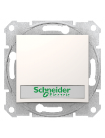 Sedna SDN1700423 - Sedna - 1pole pushbutton - 10A 12V~ label, locator light, without frame cream , Schneider Electric
