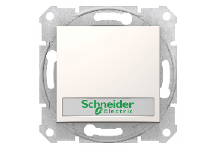 Sedna SDN1700423 - Sedna - 1pole pushbutton - 10A 12V~ label, locator light, without frame cream , Schneider Electric
