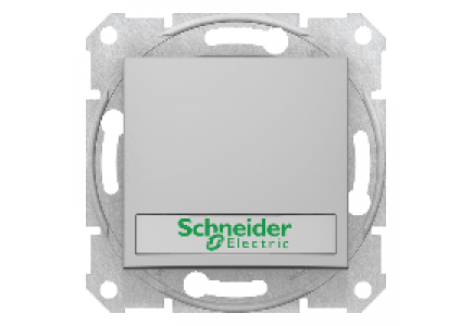 Sedna SDN1700460 - Sedna - 1pole pushbutt - 10A 12V~ label, locator light, without frame aluminium , Schneider Electric