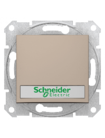 Sedna SDN1700468 - Sedna - 1pole pushbutt - 10A 12V~ label, locator light, without frame titanium , Schneider Electric
