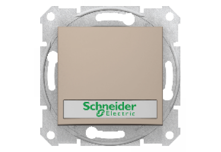 Sedna SDN1700468 - Sedna - 1pole pushbutt - 10A 12V~ label, locator light, without frame titanium , Schneider Electric