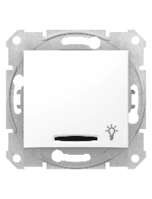 Sedna SDN1800121 - Sedna - 1pole pushbutton - 10A locator light, light symbol, without frame white , Schneider Electric