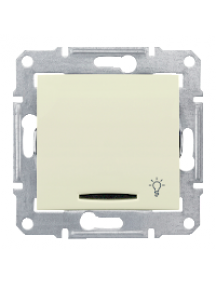 Sedna SDN1800147 - Sedna - 1pole pushbutton - 10A locator light, light symbol, without frame beige , Schneider Electric