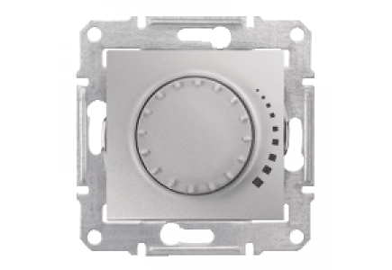 Sedna SDN2200460 - Sedna - rotary dimmer - 325VA, without frame aluminium , Schneider Electric