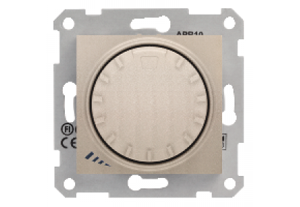 Sedna SDN2200968 - Sedna - rotary pushbutton dimmer - 1000VA, without frame titanium , Schneider Electric