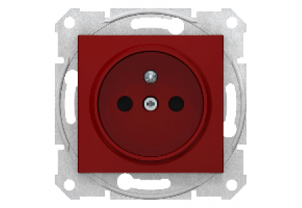 Sedna SDN2800441 - Sedna - single socket outlet, pin earth - 16A shutters, without frame red , Schneider Electric