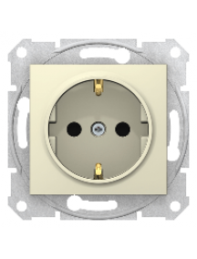 Sedna SDN3000147 - Sedna - single socket outlet, side earth - 16A shutters, without frame beige , Schneider Electric