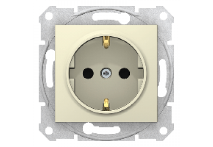 Sedna SDN3000147 - Sedna - single socket outlet, side earth - 16A shutters, without frame beige , Schneider Electric