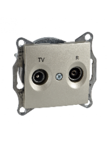 Sedna SDN3301368 - Sedna - TV/R intermediate outlet - 8dB without frame titanium , Schneider Electric