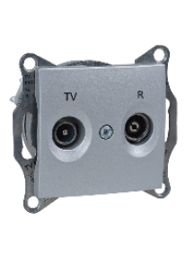 Sedna SDN3301860 - Sedna - TV/R intermediate outlet - 4dB without frame aluminium , Schneider Electric