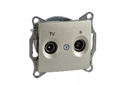 Sedna SDN3301868 - Sedna - TV/R intermediate outlet - 4dB without frame titanium , Schneider Electric