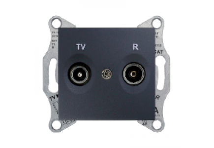 Sedna SDN3301870 - Sedna - TV/R intermediate outlet - 4dB without frame graphite , Schneider Electric