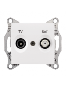Sedna SDN3401221 - Sedna - TV-SAT intermediate outlet - 8dB without frame white , Schneider Electric