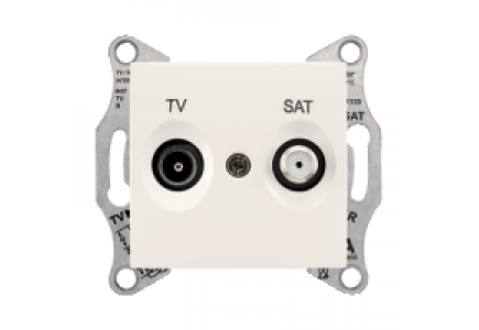 Sedna SDN3401223 - Sedna - TV-SAT intermediate outlet - 8dB without frame cream , Schneider Electric