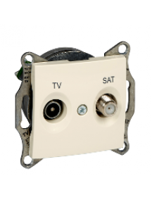 Sedna SDN3401247 - Sedna - TV-SAT intermediate outlet - 8dB without frame beige , Schneider Electric