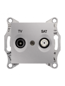 Sedna SDN3401260 - Sedna - TV-SAT intermediate outlet - 8dB without frame aluminium , Schneider Electric