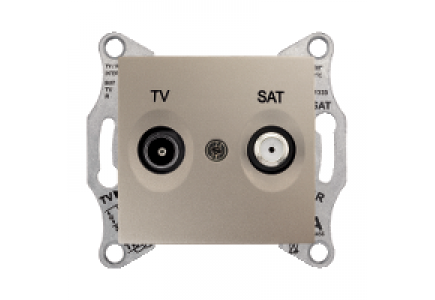 Sedna SDN3401268 - Sedna - TV-SAT intermediate outlet - 8dB without frame titanium , Schneider Electric