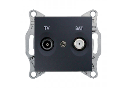 Sedna SDN3401270 - Sedna - TV-SAT intermediate outlet - 8dB without frame graphite , Schneider Electric