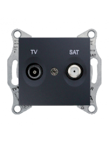 Sedna SDN3401970 - Sedna - TV-SAT intermediate outlet - 4dB without frame graphite , Schneider Electric