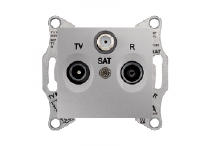 Sedna SDN3501260 - Sedna - TV-R-SAT intermediate outlet - 8dB without frame aluminium , Schneider Electric