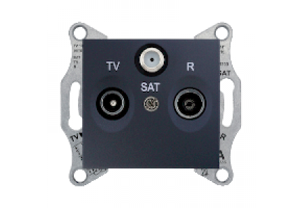 Sedna SDN3501270 - Sedna - TV-R-SAT intermediate outlet - 8dB without frame graphite , Schneider Electric