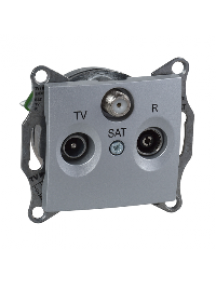 Sedna SDN3501360 - Sedna - TV-R-SAT ending outlet - 1dB without frame aluminium , Schneider Electric