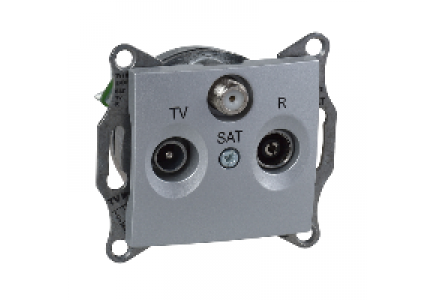Sedna SDN3501360 - Sedna - TV-R-SAT ending outlet - 1dB without frame aluminium , Schneider Electric