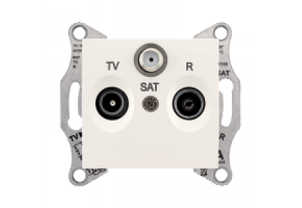 Sedna SDN3501423 - Sedna - TV-R-SAT intermediate outlet - 4dB without frame cream , Schneider Electric
