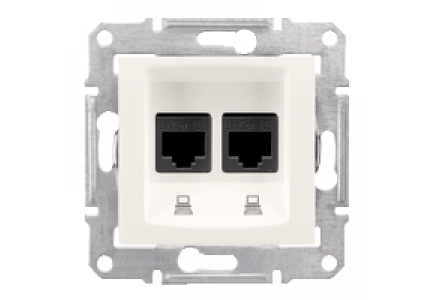 Sedna SDN4400123 - Sedna - double data outlet - RJ45 cat.5e UTP without frame cream , Schneider Electric