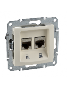 Sedna SDN4400147 - Sedna - double data outlet - RJ45 cat.5e UTP without frame beige , Schneider Electric