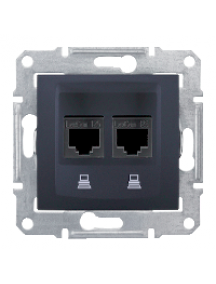 Sedna SDN4400170 - Sedna - double data outlet - RJ45 cat.5e UTP without frame graphite , Schneider Electric