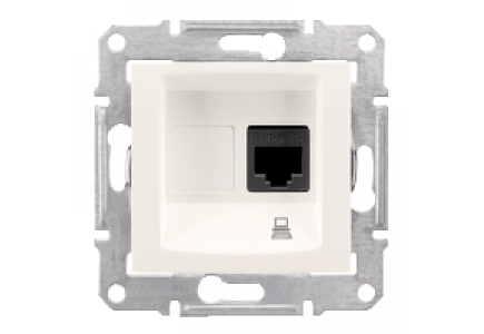 Sedna SDN4500123 - Sedna - single data outlet - RJ45 cat.5e STP without frame cream , Schneider Electric