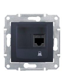 Sedna SDN4500170 - Sedna - single data outlet - RJ45 cat.5e STP without frame graphite , Schneider Electric