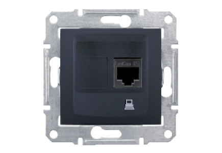 Sedna SDN4500170 - Sedna - single data outlet - RJ45 cat.5e STP without frame graphite , Schneider Electric