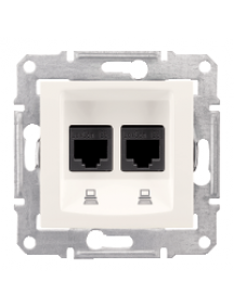 Sedna SDN4600123 - Sedna - double data outlet - RJ45 cat.5e STP without frame cream , Schneider Electric