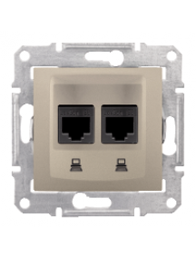 Sedna SDN4600168 - Sedna - double data outlet - RJ45 cat.5e STP without frame titanium , Schneider Electric